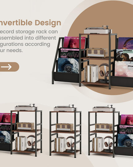 Giantex Record Player Stand with Vinyl Storage