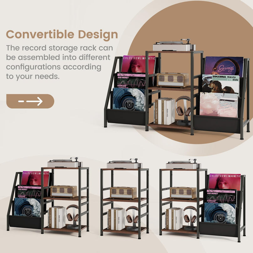 Giantex Record Player Stand with Vinyl Storage