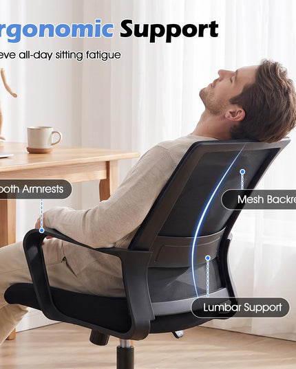 Mesh Office Chair, Mid Back Computer Desk Chair, Ergonomic Executive Chair