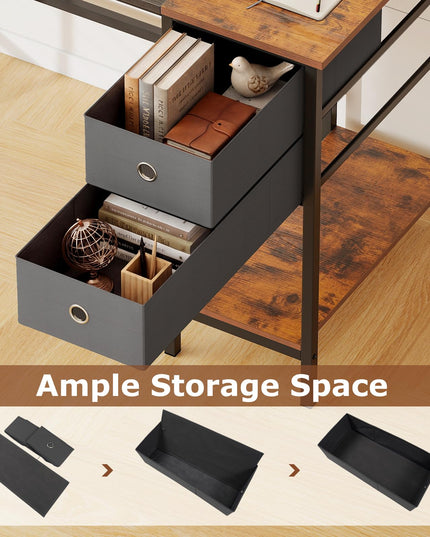 Giantex 48" Computer Desk with 2 Fabric Drawers