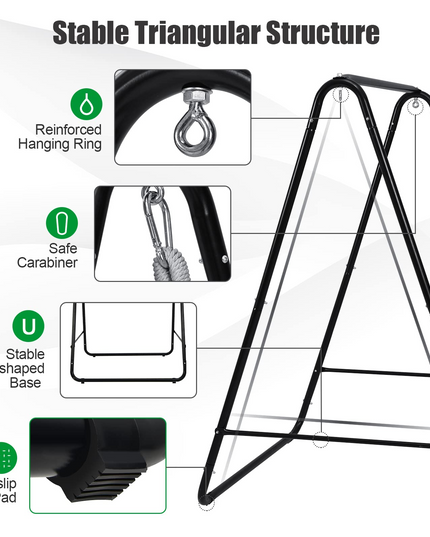 Heavy-Duty Powder-Coated Steel Stand with Hanging Swing Chair