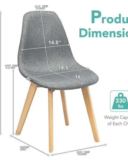 Set of 2 or 4 Kitchen Dining Chairs Gray