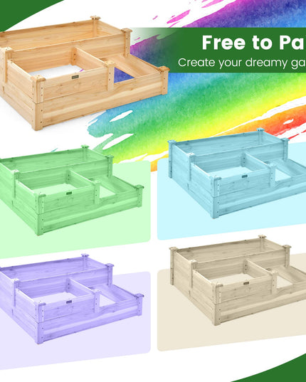 Giantex Raised Garden Bed, Wood Planter Box for Vegetables Flowers Fruit Herb, Easy Assembly (42.5" Lx34.5 Wx14.5 H)