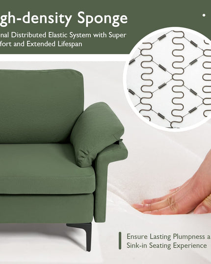 Giantex 72.5" L Loveseat, 2-Seat Sofa Couch with Removable Armrest Pillows