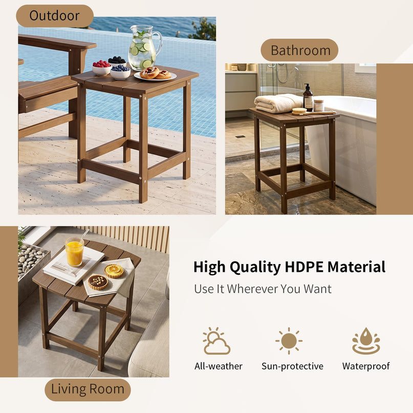 Giantex 18” Side Table Outdoor Small Patio Table Adirondack Table
