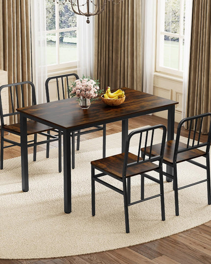 GIANTEX Metal Dining Chairs Set of 4 Industrial Kitchen Chairs