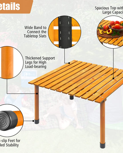 Giantex Portable Camping Table, Folding Picnic Table with Carrying Bag & Roll-up Tabletop
