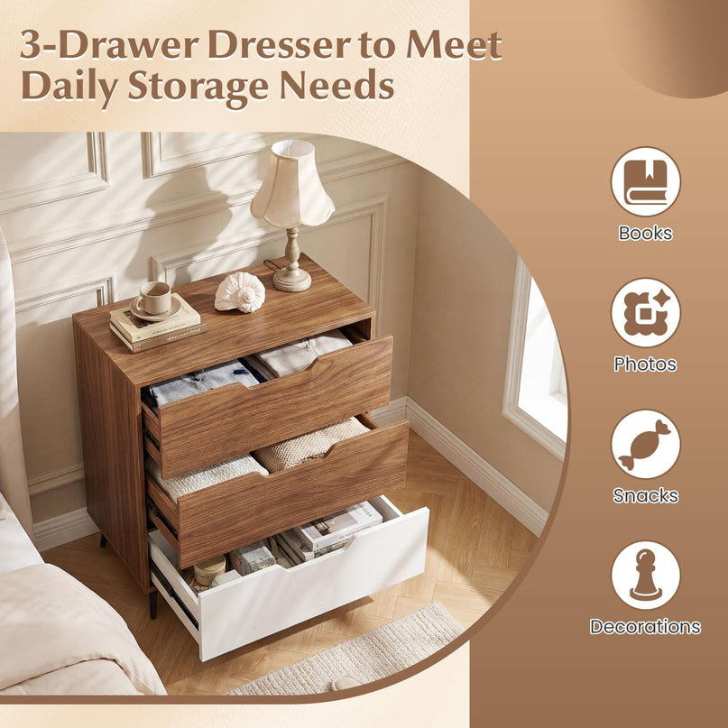 Giantex 3-Drawer Dresser Chest of Drawers