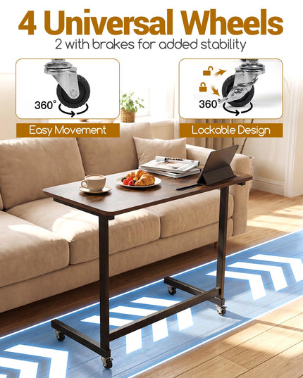 Giantex Mobile C-Shape Side Table - Rolling Bedside Table w/Tablet Slot ( 1/2 )