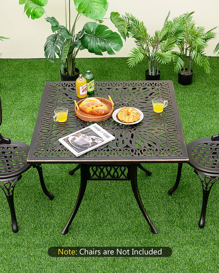 Giantex Patio Dining Table, Cast Aluminum Outdoor Table for 4 Persons