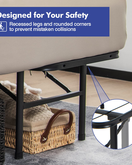Giantex Folding Bed Frame Steel Platform Bed Twin/Full Size Portable Bed