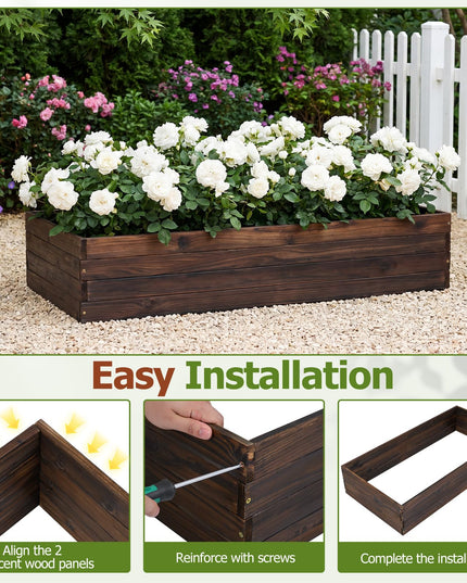 Giantex 45" x 23" Wooden Raised Garden Bed for Patio Yard Garden & Balcony