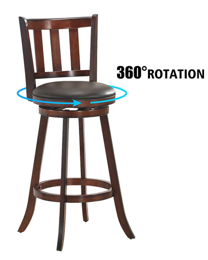 Bar Stools Set of 2 or 4, Counter Height Dining Chair, Fabric Upholstered 360 Degree Swivel