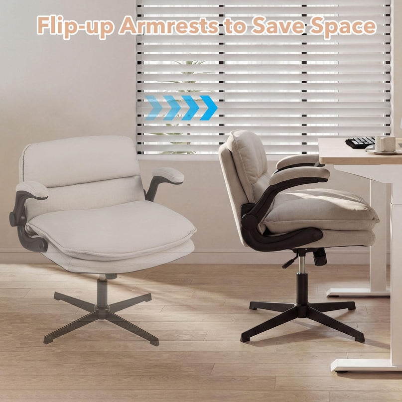 Chaise ergonomique Giantex Criss-Cross avec accoudoirs relevables