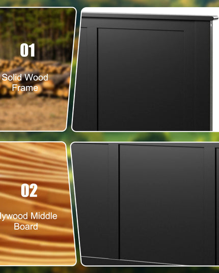 Giantex Wood Headboard, Flat Panel Headboard with Pre-drilled Holes for Height Adjustment