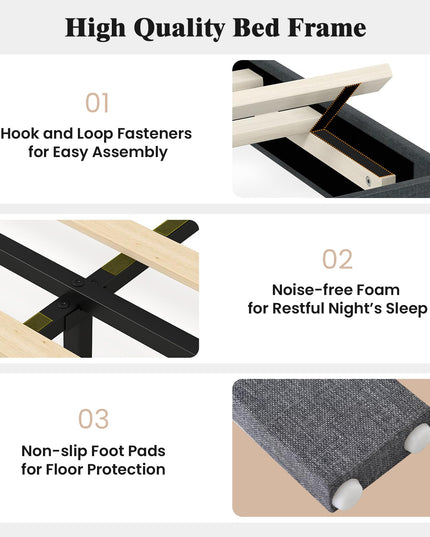 Giantex Upholstered Bed Frame Platform Bed