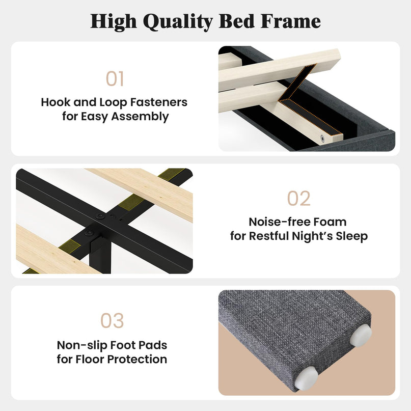 Giantex Upholstered Bed Frame Platform Bed