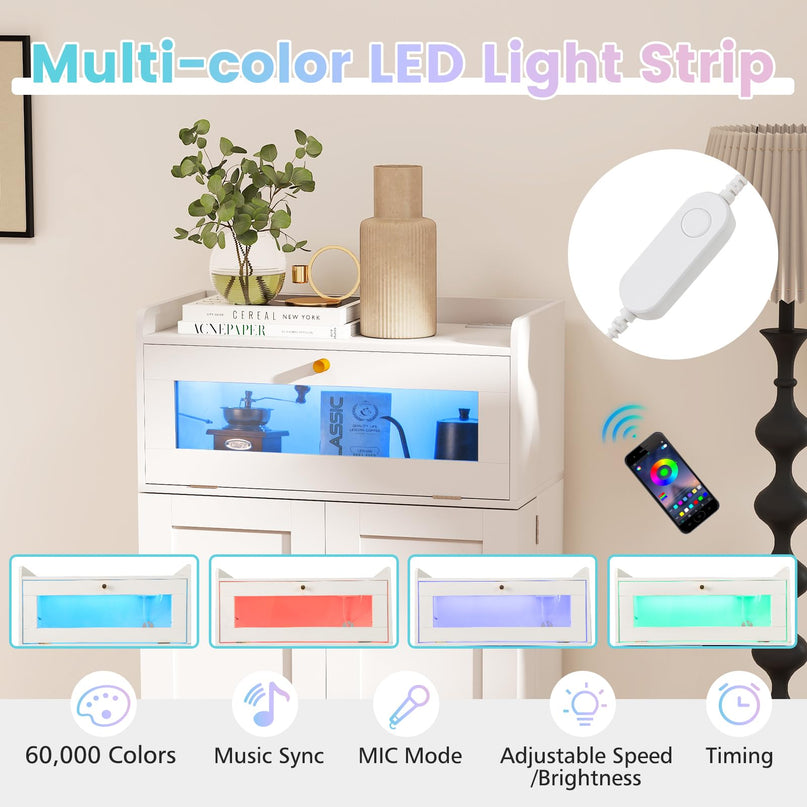 Giantex Sideboard Buffet Cabinet with LED Light