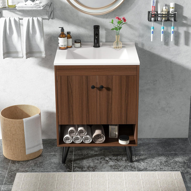 Giantex Bathroom Vanities with Vessel Sink - Bathroom Sink Cabinet with Doors