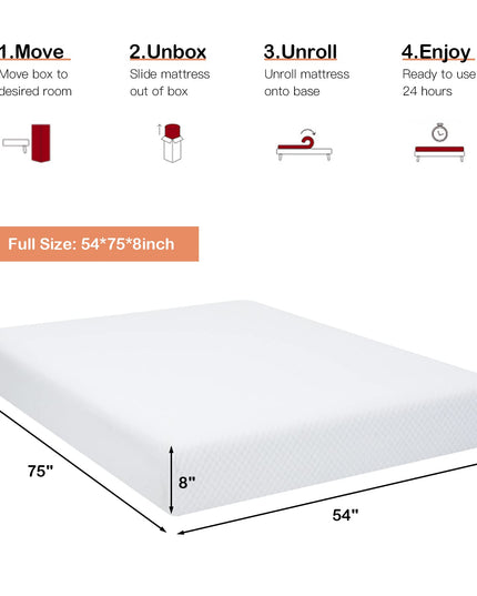 Giantex Full Mattress 8 Inch, Air Foam for Cool Sleep & Spine Protection