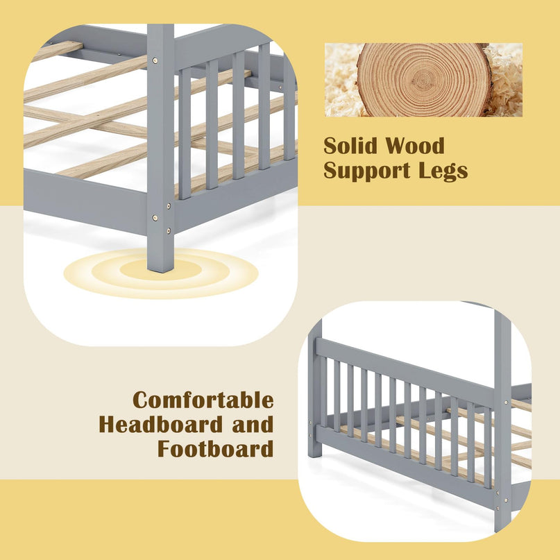Giantex Full Size Floor Bed for Kids Teens Girls Boys