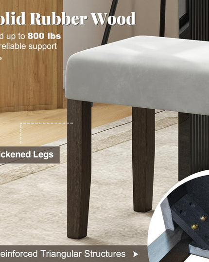 Giantex 42" Upholstered Dining Bench with Velvet Padded Seat