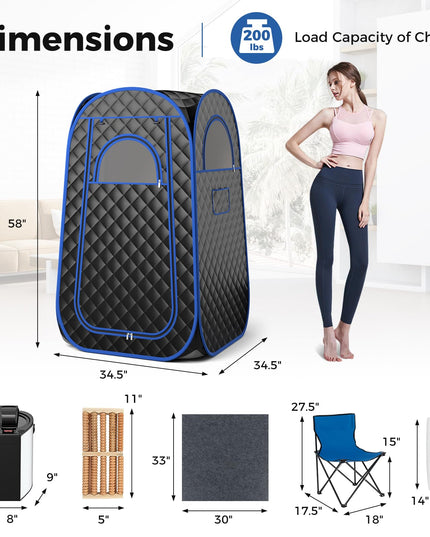 Giantex Portable Sauna, Full Body Steam Sauna w/ 3L Steam Box