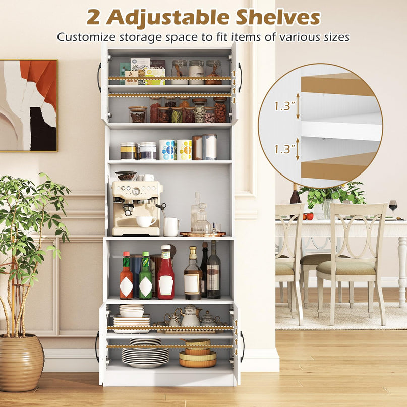 Meuble de rangement de cuisine de style campagnard Giantex de 168 cm avec station de recharge