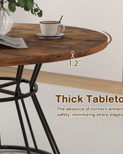 Giantex 47" Farmhouse Kitchen Table with Sturdy Metal Frame