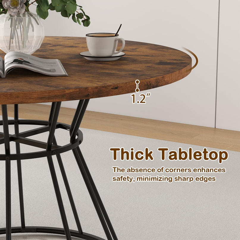 Table de cuisine de ferme Giantex 47" avec cadre métallique robuste