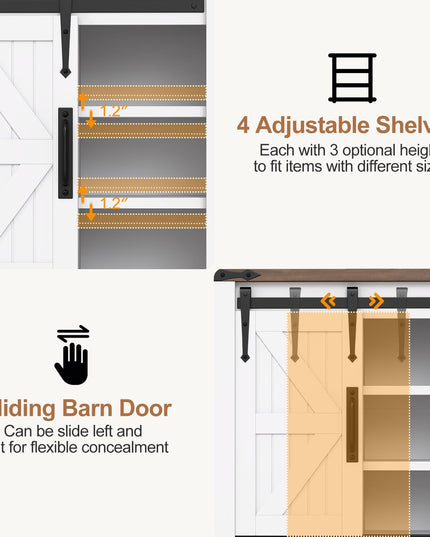 Giantex Bathroom Storage Cabinet w/Sliding Barn Door for Living Room