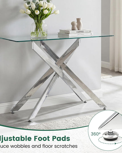 Giantex 45" Glass Console Table for Living Room