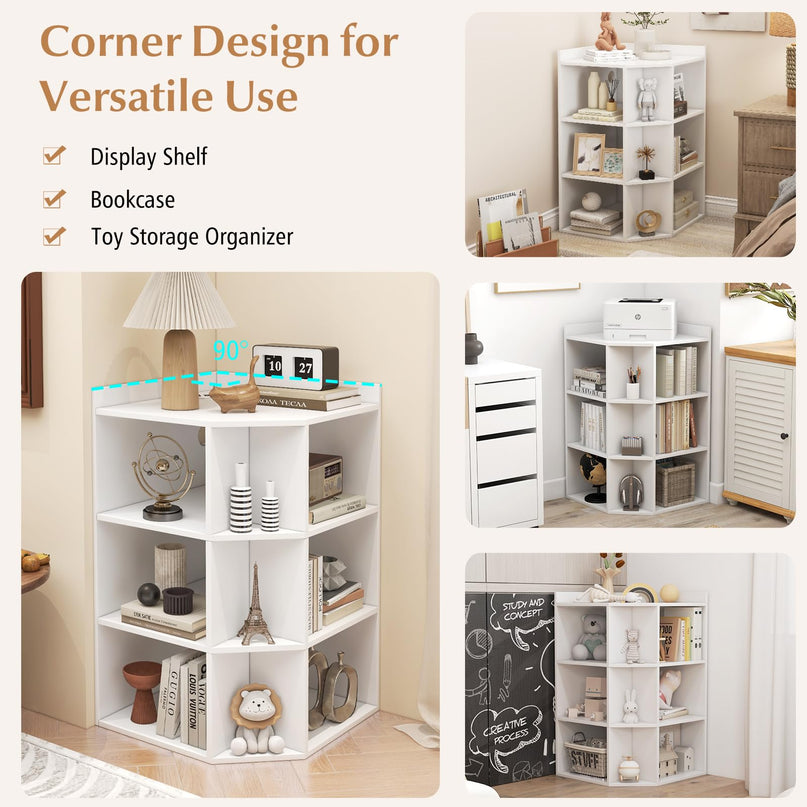 Giantex 3-Tier Corner Cabinet with Charging Station