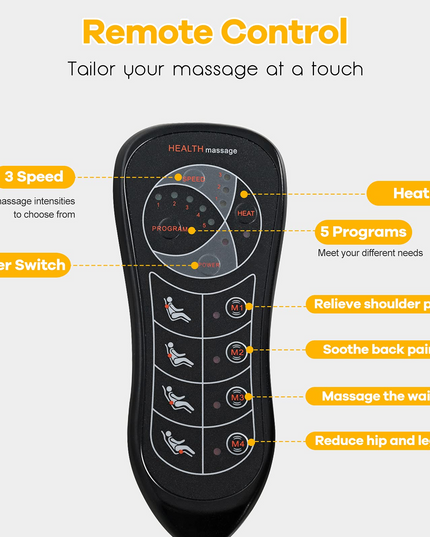 Giantex Back Massager for Back Pain, Chair Massage Pad Shiatsu Massage Seat with 10 Vibration Motors