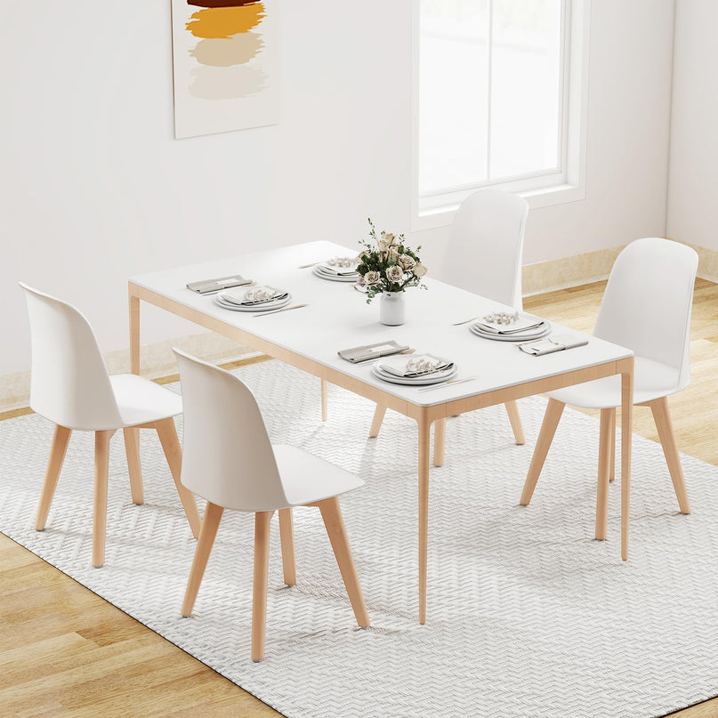Giantex Modern Dining Chairs Set of 2/4 w/Solid Beech Wood Legs