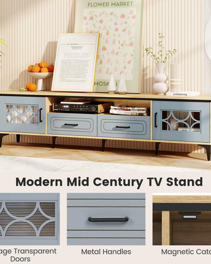 Giantex Wood TV Stand for TVs up to 80" Modern Entertainment Center