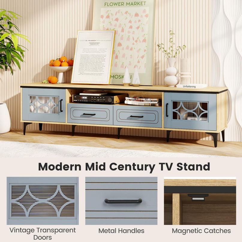 Giantex Wood TV Stand for TVs up to 80" Modern Entertainment Center