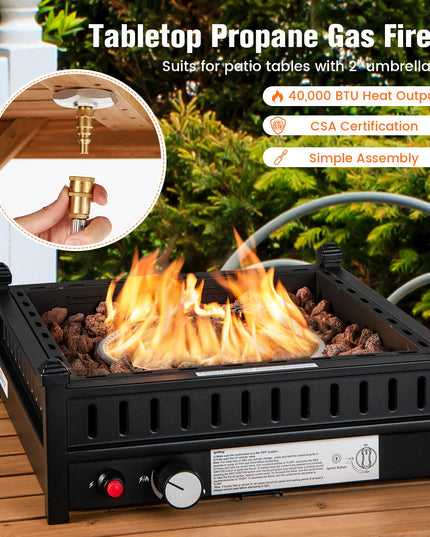 Giantex Outdoor Tabletop Fire Pit - 16.5 Inch Propane Fire Pit