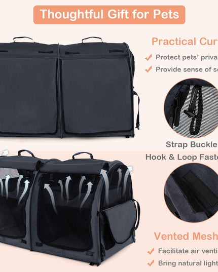 Giantex 40 Inch Cat Carrier with Double Compartments