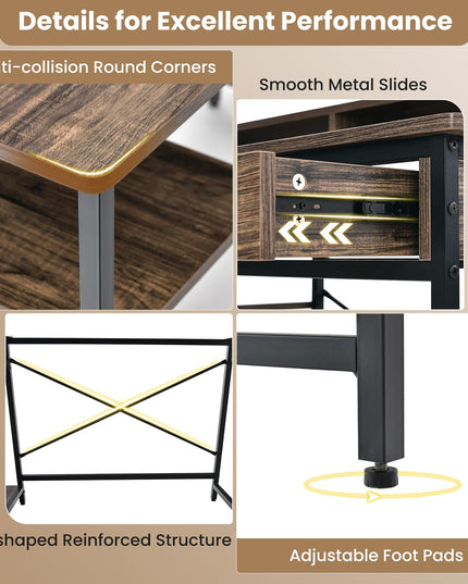 Giantex Computer Desk with Monitor Shelf