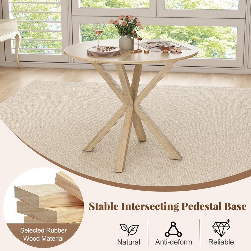 Giantex 36" Round Dining Table for 4 with Rubber Wood Legs