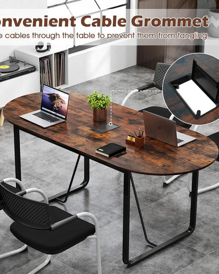 Giantex 71" Conference Table with Cable Management Grommet
