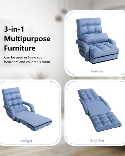 Giantex Chaise Lounge Chair Indoor Multipurpose Folding Armchair Couch Lounger