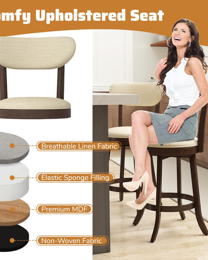 Giantex Swivel Bar Stools Set of 2/4 for Kitchen Island