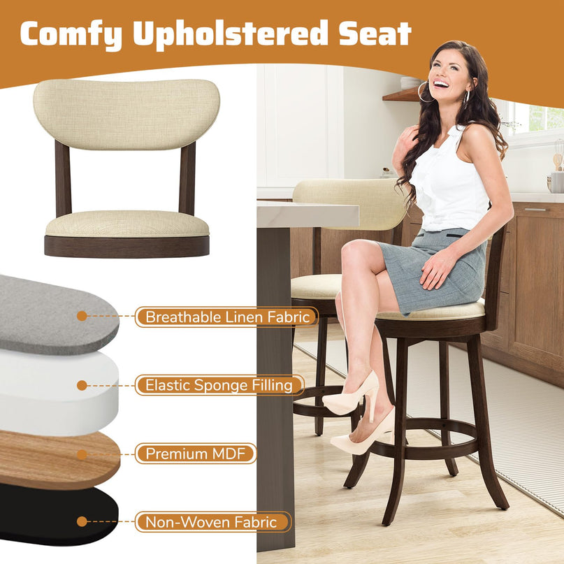 Giantex Swivel Bar Stools Set of 2/4 for Kitchen Island