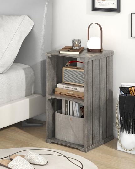 Giantex 2-Cube Bookcase Set of 1/2, 3-Tier Paulownia Wood Cubic Organizer w/Open Back