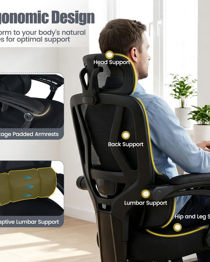 GIANTEX Mesh Office Chair Ergonomic Computer Desk Chair w/Lumbar Support
