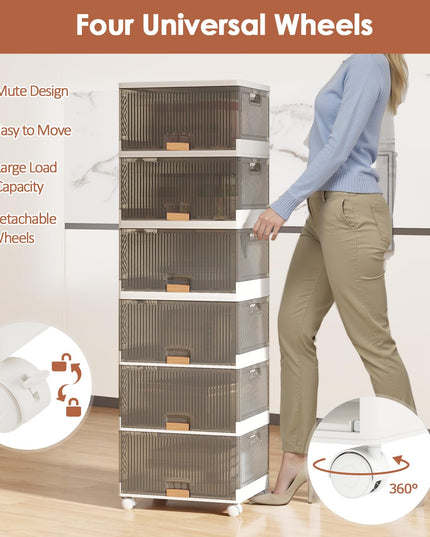 Giantex 6 Tier Stackable Storage Bins with Lids