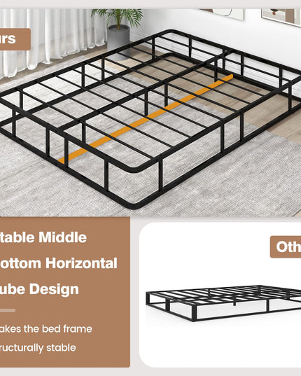 Giantex 10 Inch Bed Frame Queen Size, Metal Platform Queen Bed Frame, Heavy Duty Steel Slat Support