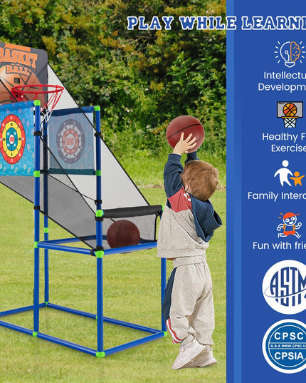 Giantex Kids Basketball Hoop Arcade Game, 2 in 1 Indoor Outdoor Arcade Basketball Game